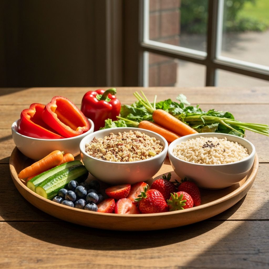 Balanced healthy meal with vegetables